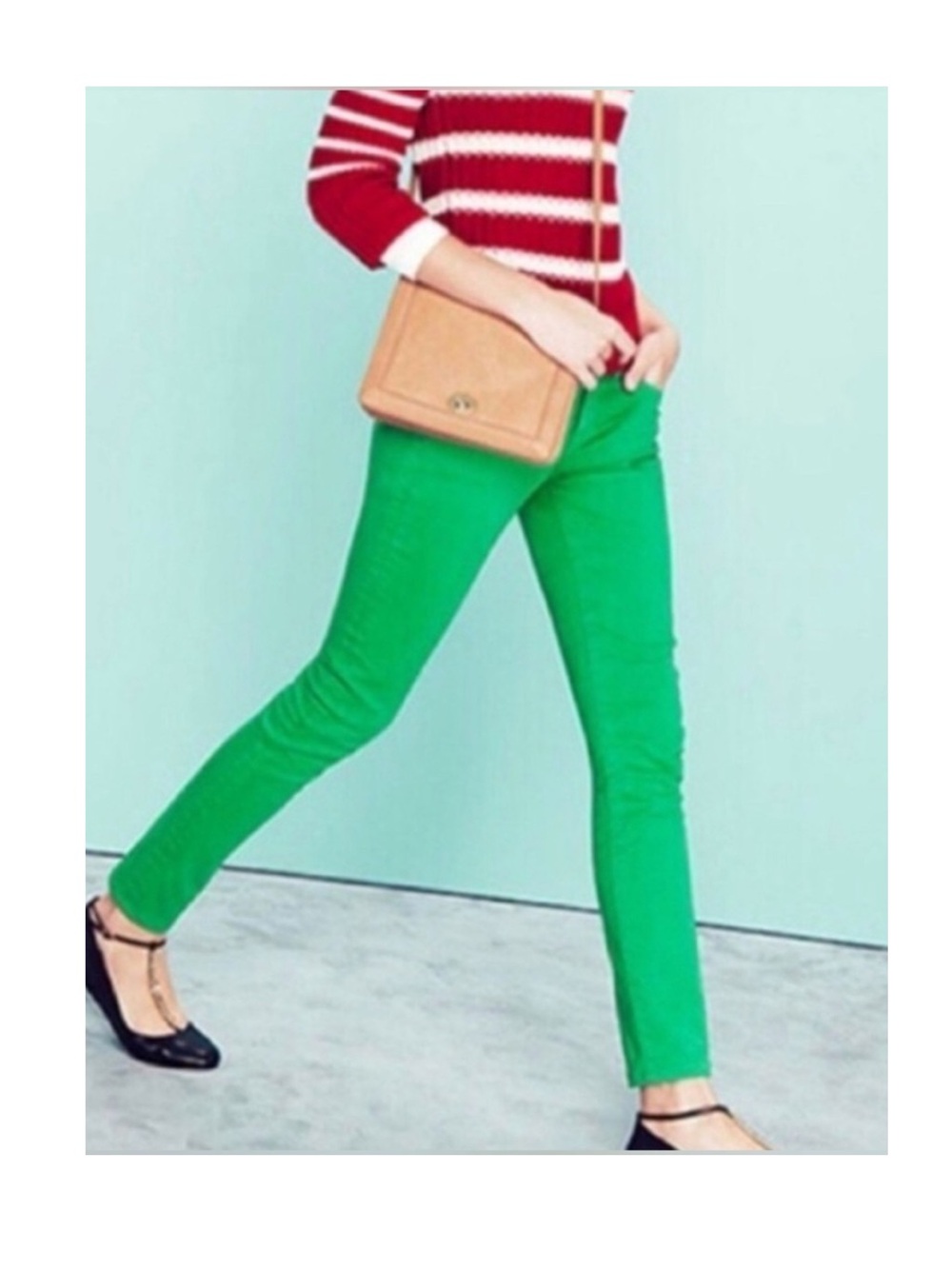J. Crew Women’s Bright Green Matchstick Straight Leg Jeans 29 Regular